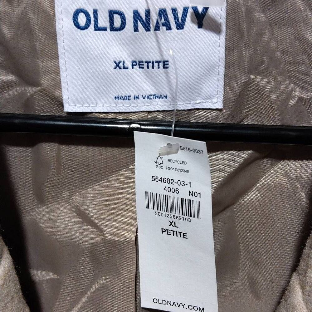 Old Navy Pea Coat Women's Size XL(Petite) Tan Double Breasted Button Pockets NWT - Picture 10 of 10
